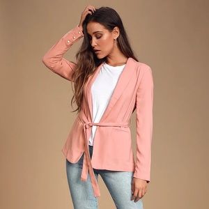 Lulus Mauve Pink Belted Blazer